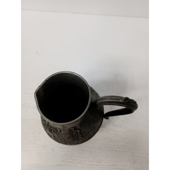 Vintage Frieling Zinn Germany Pewter Handled Pitcher Etched Design Victorian - Picture 5 of 13